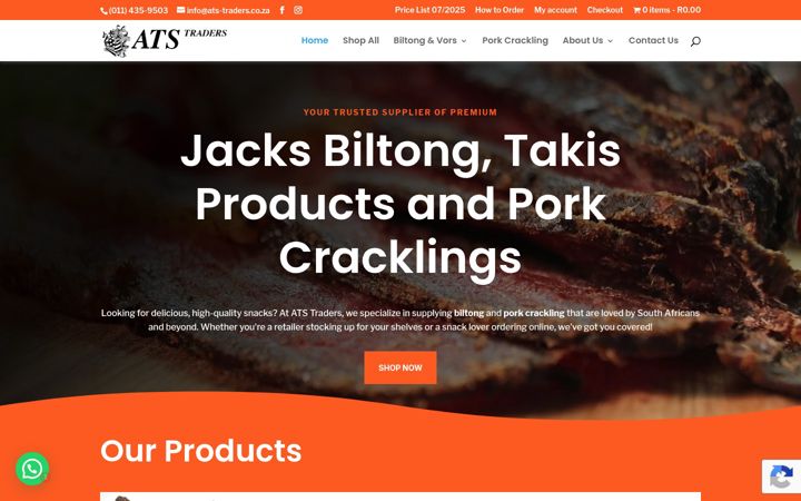 Posnetek zaslona ats-traders.co.za
