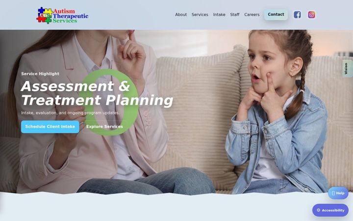 Skjámynd af atsautism.com