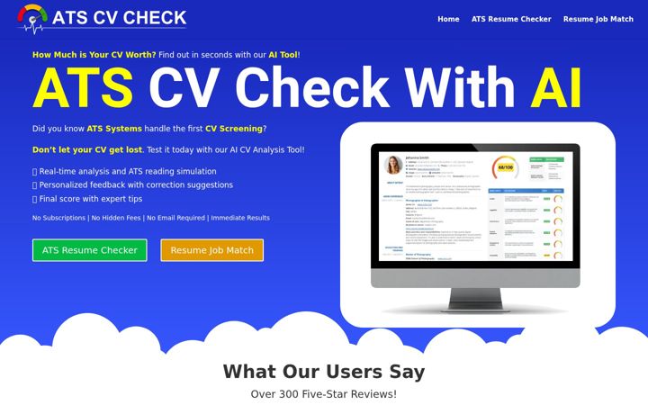Captură de ecran a atscvcheck.com