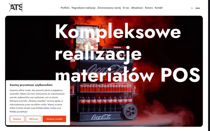Captură de ecran a atsdisplay.com