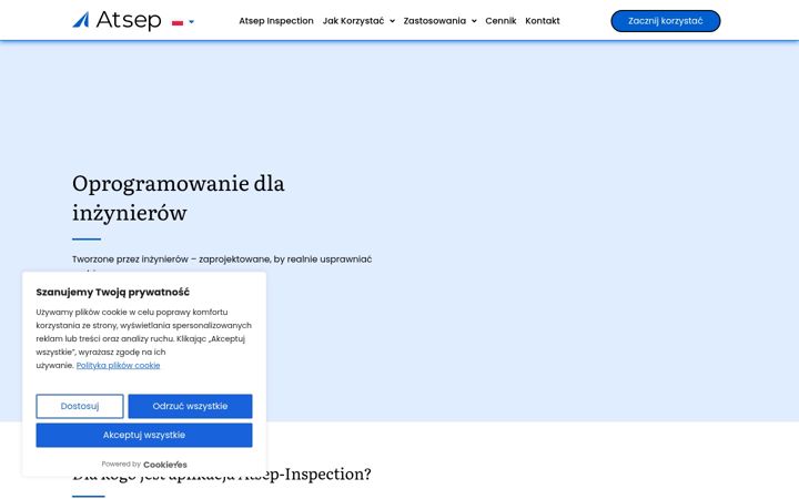 Screenshot stránky atsep.app