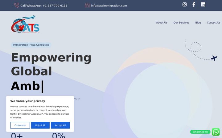 Screenshot of atsimmigration.com