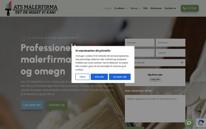 Screenshot of atsmaler.dk