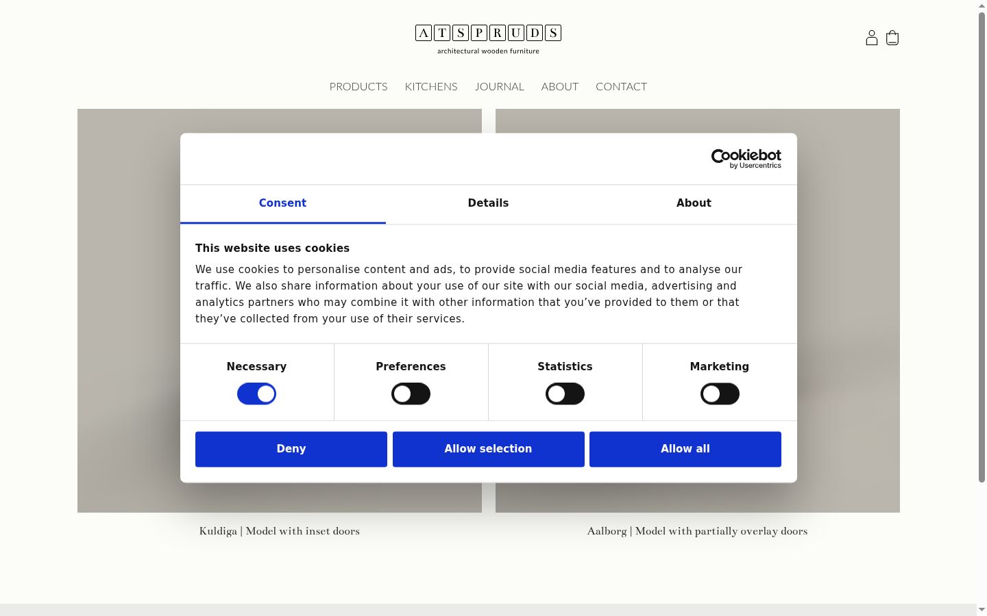 Screenshot of the consent banner shown before any interaction