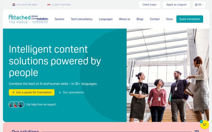 Ekrānuzņēmums no attachedglobal.com