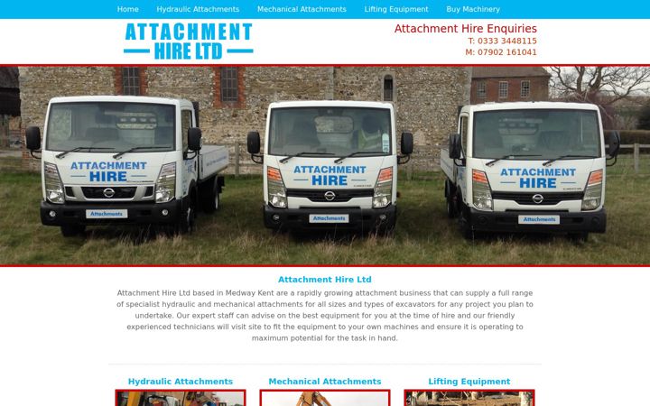 Screenshot of attachmenthire.co.uk