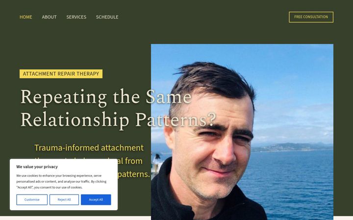 Screenshot of attachmentrepairpsychotherapy.com