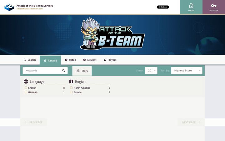 Screenshot of attackofthebteamservers.com