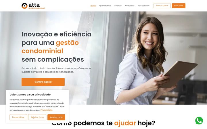 Ekrano kopija attacondominial.com.br