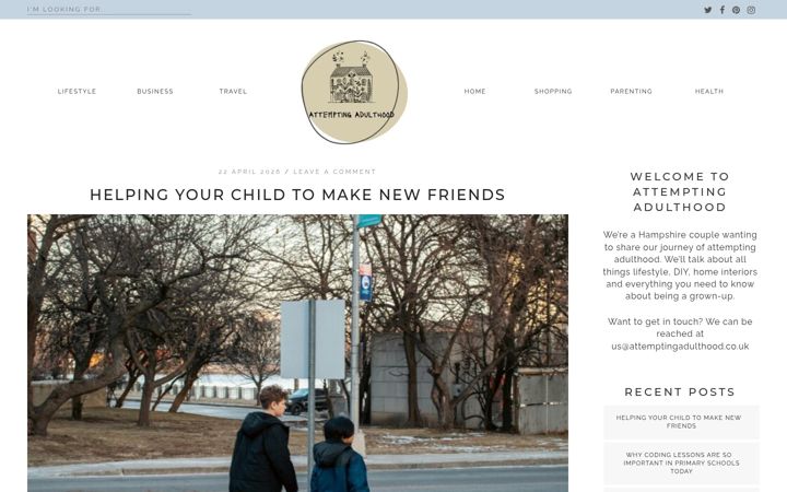 Screenshot of attemptingadulthood.co.uk