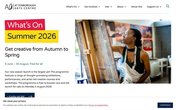 Screenshot of attenborougharts.com