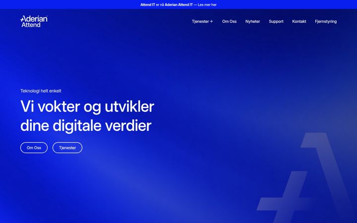 Screenshot of attend.no
