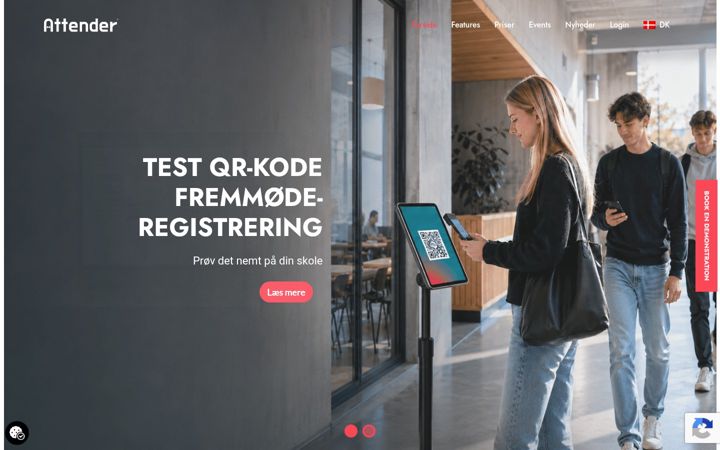 Ekrano kopija attender.dk