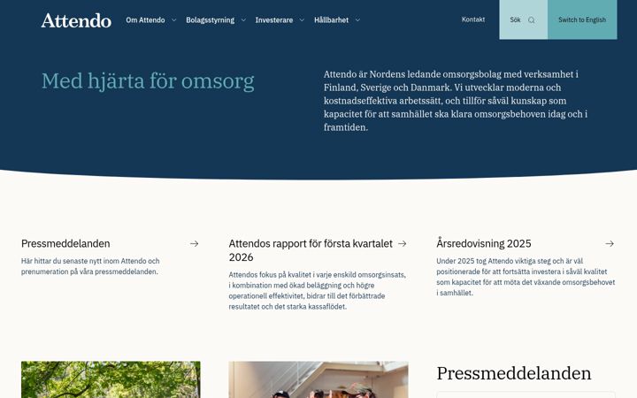 Screenshot of attendo.com