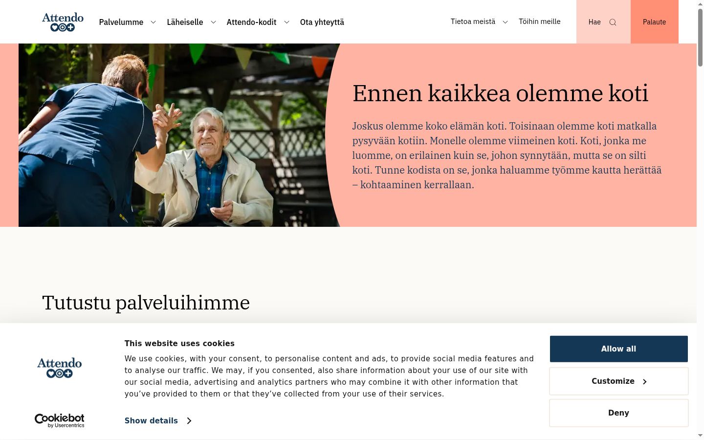 Screenshot del banner di consenso mostrato prima di qualsiasi interazione