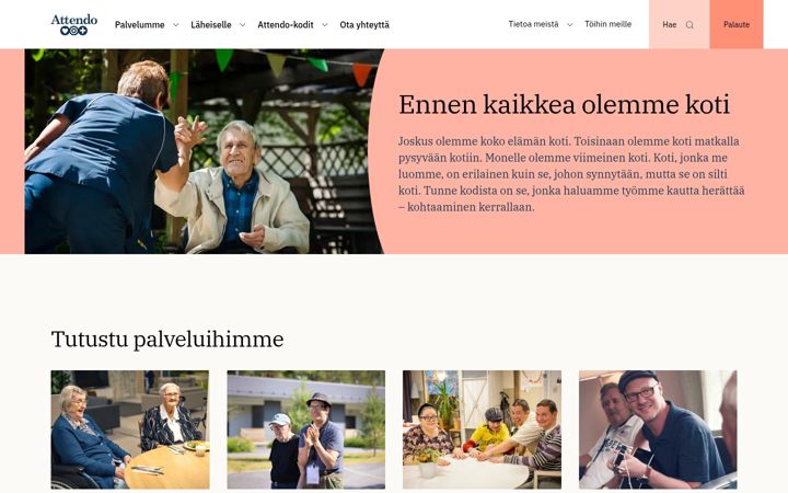 Screenshot of attendo.fi