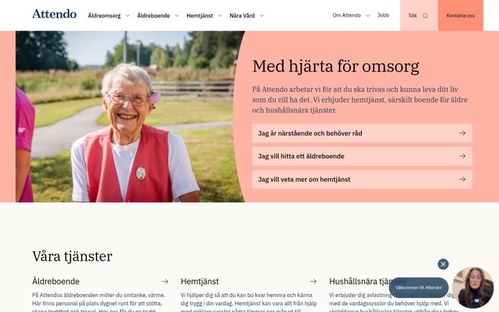 Screenshot of attendo.se