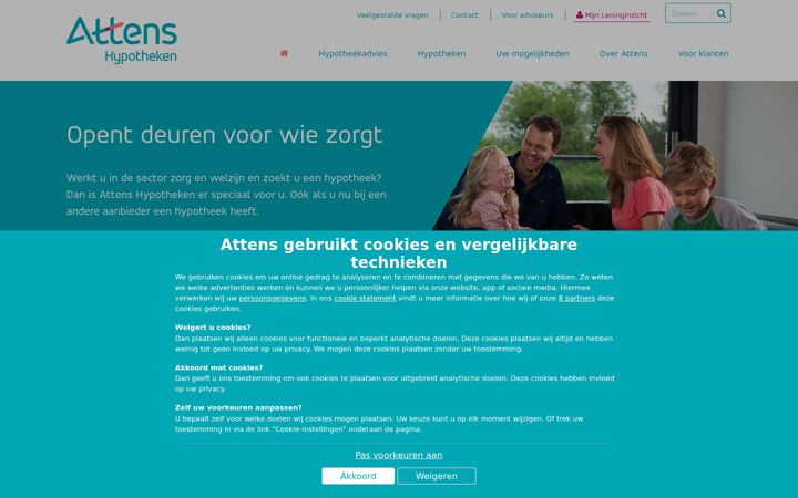 Screenshot of attens.nl