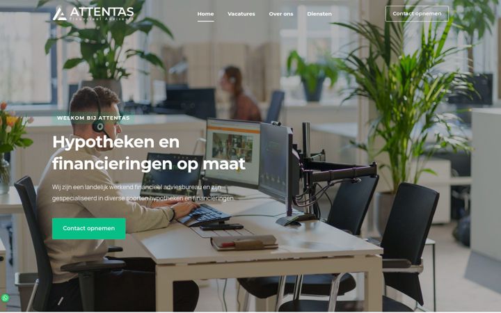 Screenshot of attentas.nl