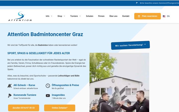 Skärmbild av attention-graz.at
