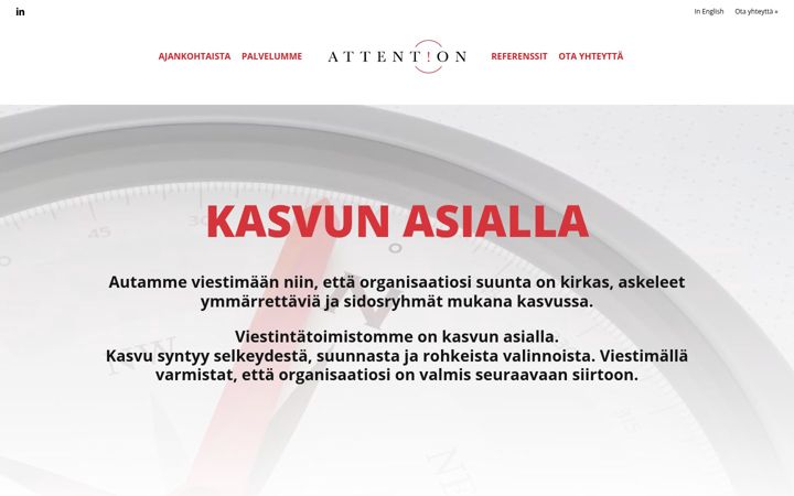 Screenshot of attention.fi