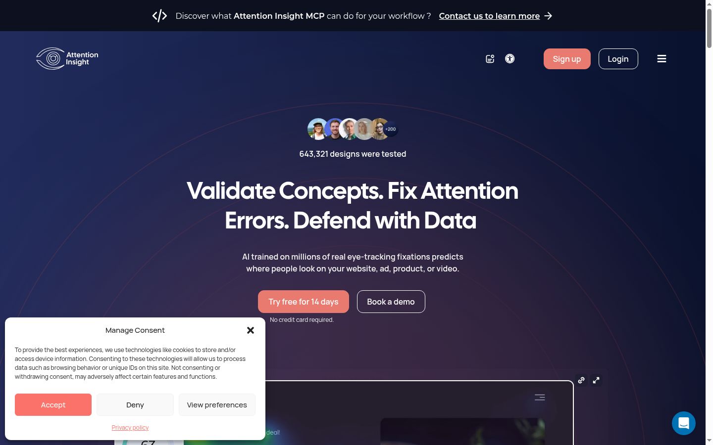 Capture d'écran de la bannière de consentement affichée avant toute interaction