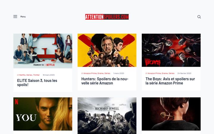 Screenshot of attentionspoilers.com
