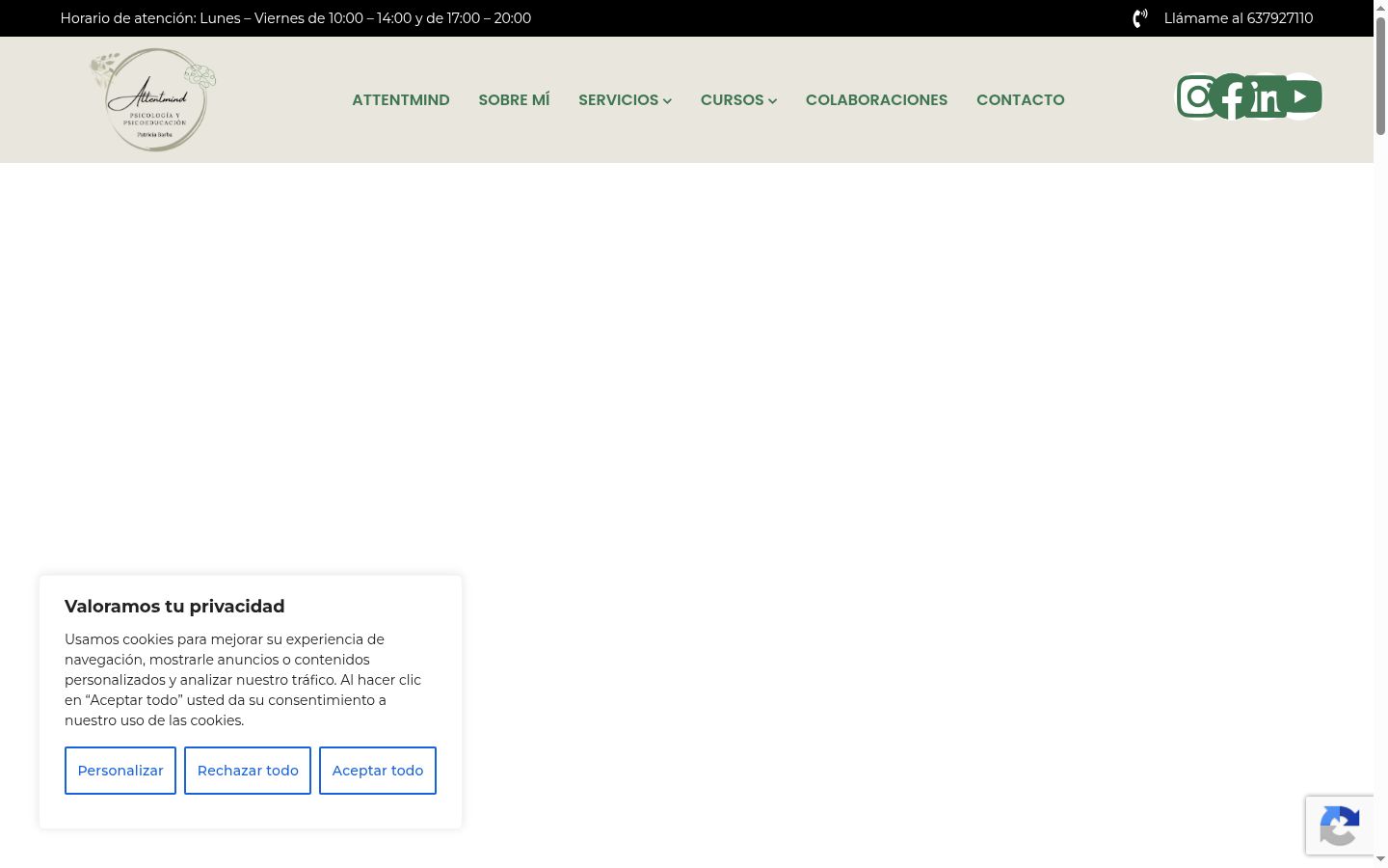 Screenshot des Einwilligungsbanners vor jeglicher Interaktion