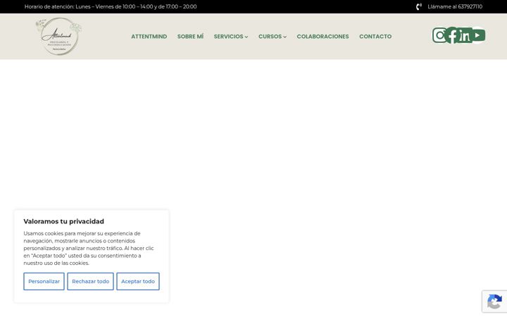 Skärmbild av attentmind.com
