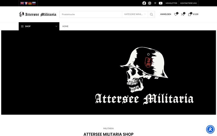 Skärmbild av attersee-militaria.com