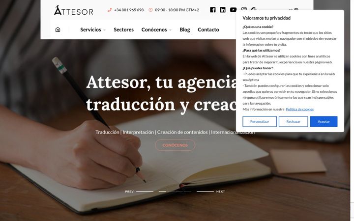 Screenshot of attesor.com
