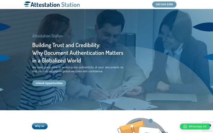 Screenshot of attestation-station.co.za