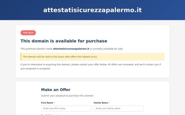 Screenshot of attestatisicurezzapalermo.it