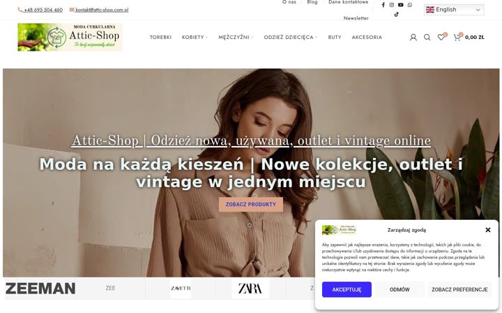 Screenshot stránky attic-shop.com.pl