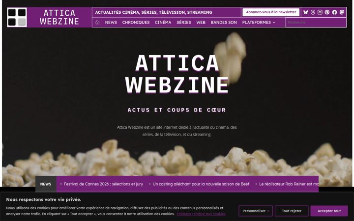 Screenshot of atticawebzine.com