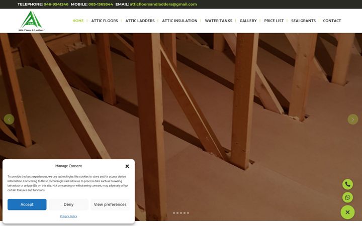 Screenshot of atticfloorsandladders.ie
