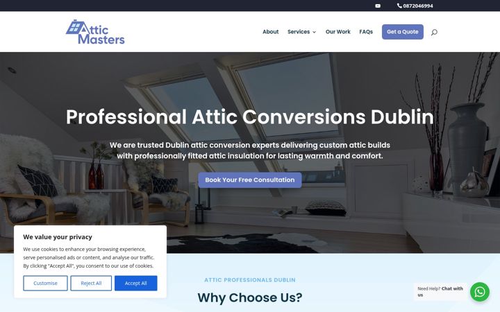 Screenshot of atticmasters.ie