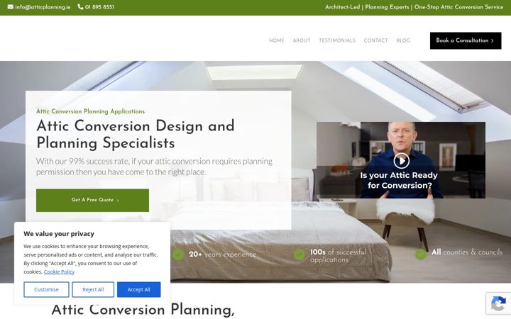 Screenshot of atticplanning.ie