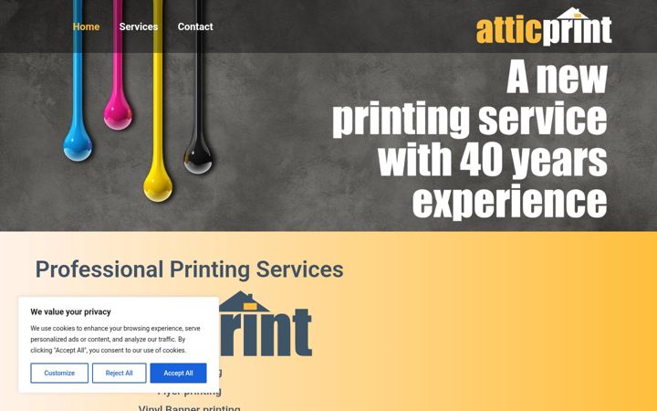 Screenshot of atticprint.co.uk
