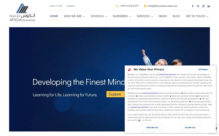 Screenshot of atticuseducation.ae
