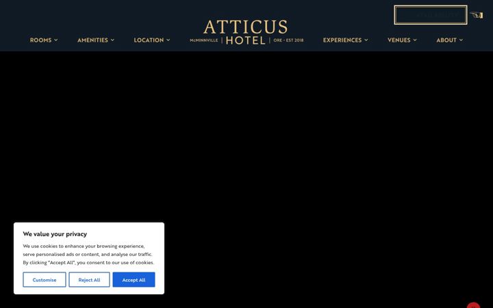 Screenshot von atticushotel.com