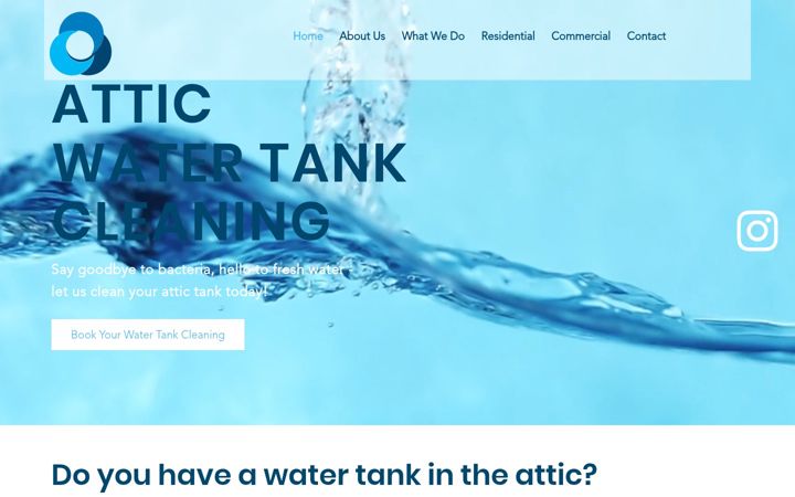Screenshot of atticwatertankcleaning.com