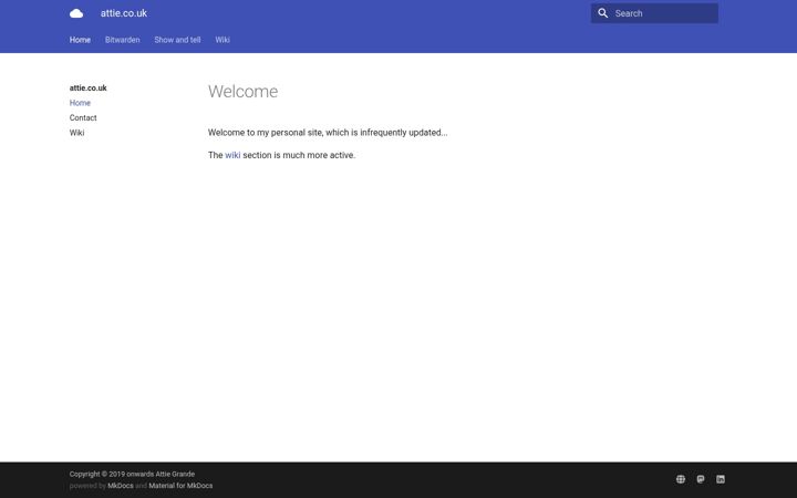 Screenshot of attie.co.uk
