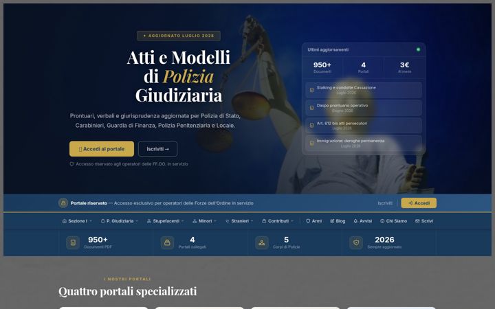 Screenshot of attiemodellidipoliziagiudiziaria.eu