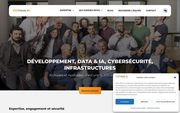 Captura de pantalla de attineos.com