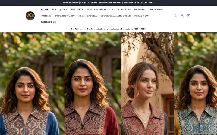 Screenshot of attirebyayaana.com