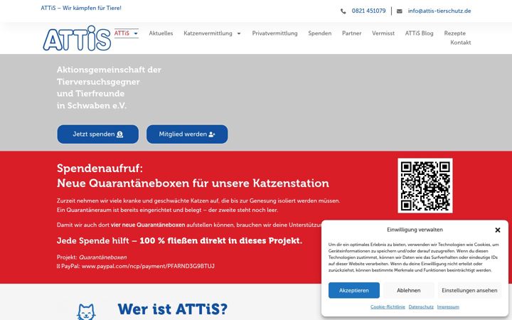 Screenshot of attis-tierschutz.de