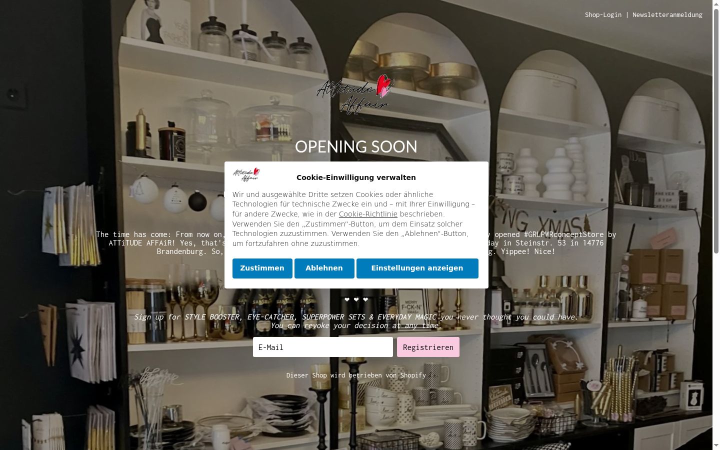 Screenshot del banner di consenso mostrato prima di qualsiasi interazione