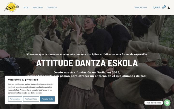 Screenshot of attitudedantzaeskola.com