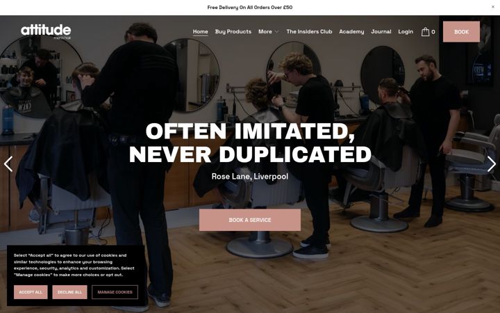 Screenshot van attitudemenshair.co.uk